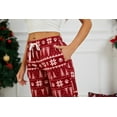 thumbnail image 2 of U2SKIIN Women Fleece Pajama Pants, Comfy Plaid PJ Bottoms For Women with Pockets Soft Warm（Dark red-Christmas tree, Small）, 2 of 7