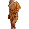 thumbnail image 2 of MesaSe Robe de Soirée Irrégulière Ourlet Taille Haute Col Fendu une Robe de Soirée Épaule pour le Dîner, 2 of 13