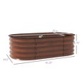 thumbnail image 3 of 3.5' x 2' x 1' Galvanized Raised Garden Bed Kit, Outdoor Metal Elevated Planter Box with Safety Edging, Easy DIY Stock for Growing Flowers, & Vegetables, Brown, 3 of 9