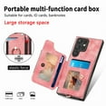 thumbnail image 3 of Jiahe Cover for Samsung Galaxy A34 5G, Luxury Wallet Case with Credit Card Slots，Flip Leather with Wrist Strap Shockproof Magnetic Ring Holder Stand with FEID Blocking Protective Case Cover, pink, 3 of 10