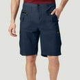 thumbnail image 2 of qelini Mens Cargo Shorts Plus Size Casual Capris Pants Zipper Solid Color Ankle Pants Button Down Workout Wear, 2 of 7