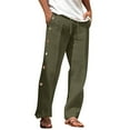thumbnail image 5 of RYDCOT Mens Pants Casual Summer Breathable Sports Loose Beach Pants with Side Buckle Lightweight Vacation Trousers Army Green, 5 of 5