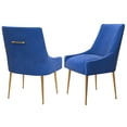 thumbnail image 5 of Home Beyond Velvet Upholstered Wing Back Parsons Chair with Golden Plated Legs, Accent Chairs with Contemporary Design for Living Room, Comfortable Armless Padded Chairs, Set of 2, VC-21B, Blue, 5 of 7