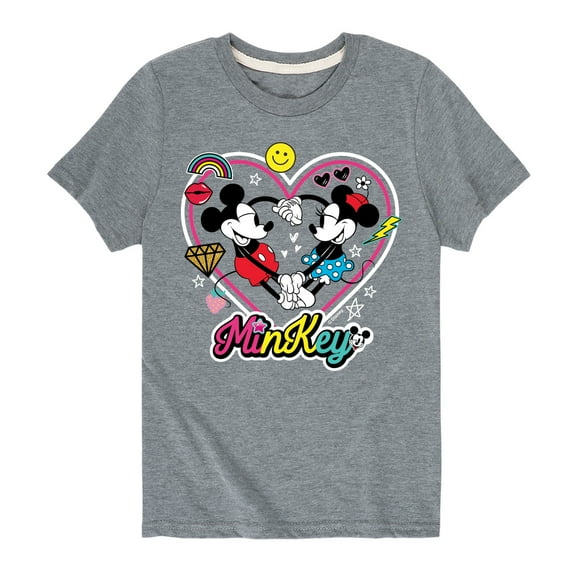 Mickey & Friends - Mickey Minnie Minkey - Toddler And Youth Short Sleeve Graphic T-Shirt