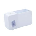 thumbnail image 4 of Dispensador de pasta de dientes y soporte para cepillos de dientes de pared, 2 en 1, ahorra espacio. blanco, 4 of 9