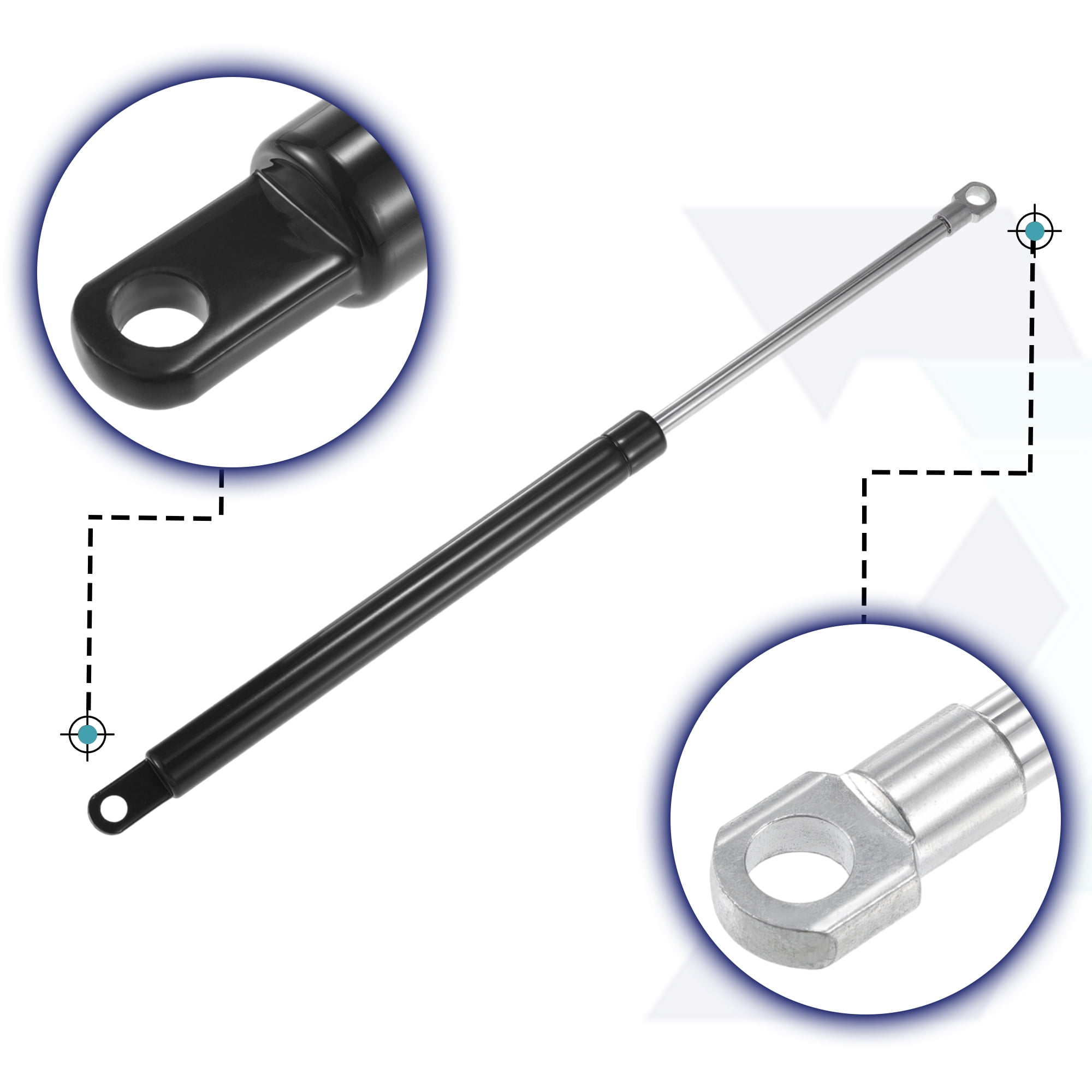 Unique Bargains 2Pcs 15inch Lift Supports Struts Gas Spring for Car 45Ib/200N Black