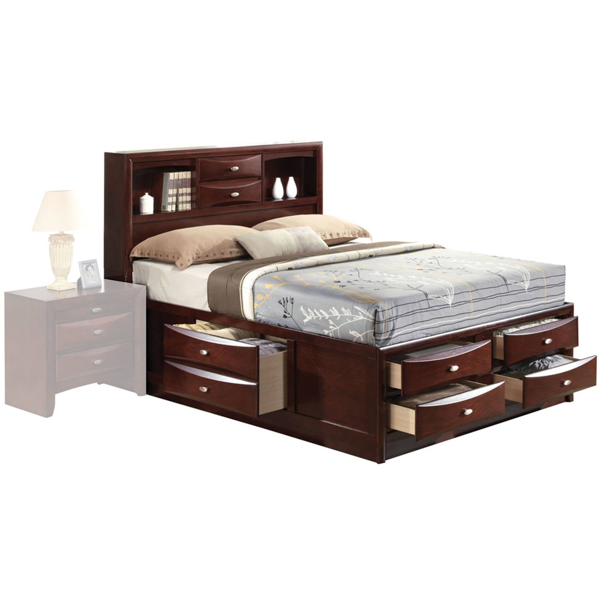 Acme Ireland Queen Storage Bed, Espresso, Box 1 of 4