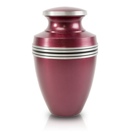 Bronze Funeral Urns - Large 200 Pounds - Wine Red Floral