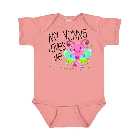 

Inktastic My Nonna Loves Me- cute dragonfly Gift Baby Boy or Baby Girl Bodysuit