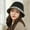 Black, variant on Autumn And Winter Bonnets Women’S Wool Top Hat, Patchwork Fisherman Hat, European And American Bow British Warm Hat