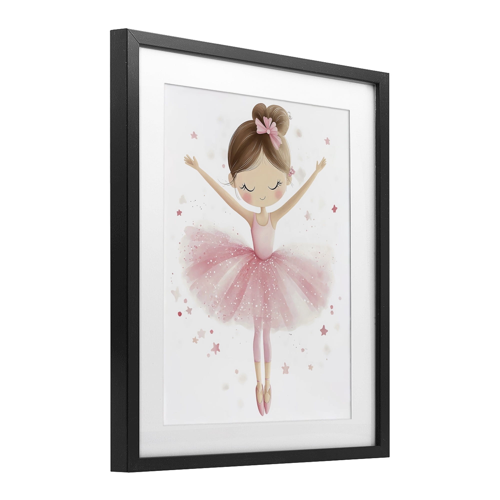 Stupell Industries Graceful Ballerina Pose Black Framed Print Under Glass, design by Creative Studio