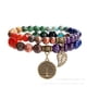 thumbnail image 5 of Pulsera de cuentas semipreciosas para mujer – Árbol de la vida y abalorio de hojas Pulsera elástica de cristal Reiki curativo energético (juego de 2 pulseras de siete chakras) TUNC Sencillez, 5 of 5