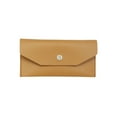 thumbnail image 1 of Sonducket Cartera de cuero PU para mujer, monedero de repuesto de Color sólido con botón a presión, elegante y exquisito, monedero para mujer, Carteras Marrón, 1 of 6