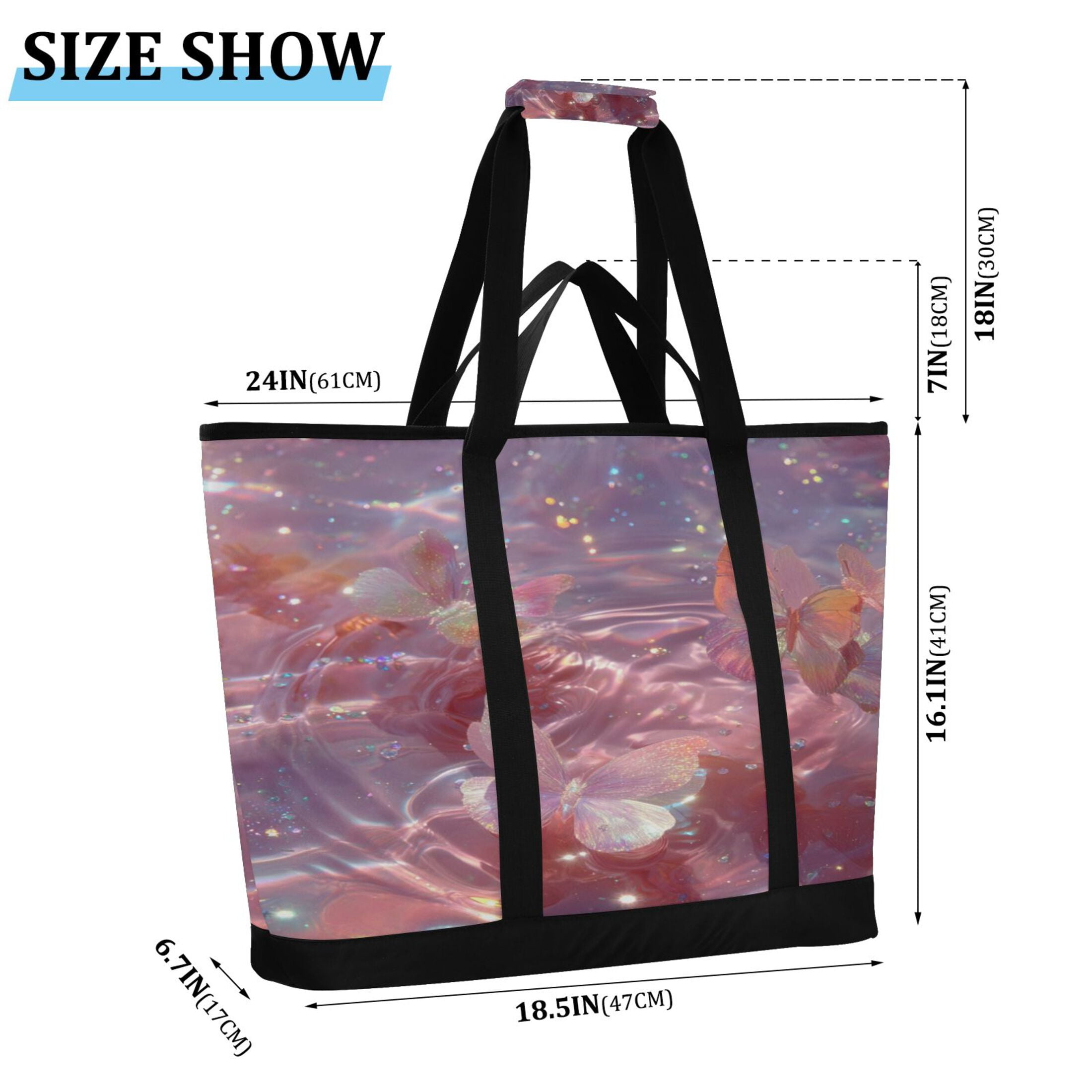 Large Hand-held Ice Pack Picnic Bag Insulation and Refrigeration Suitable for Shopping Picnics and Camping Dream Butterfly