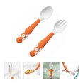 thumbnail image 3 of 1 Set of Baby Spoons Fork Toddler Utensils Baby First Stage Feeding Set (Orange), 3 of 8