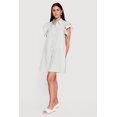 thumbnail image 2 of Women's Pinstripe Tiered Ruffle Sleeve Shirt Dress, 2 of 3