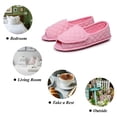 thumbnail image 6 of Open Toe Plaid Slippers for Women Memory Foam Adjustable Hook & Loop Closure Wide House Shoes, Pink 7, 6 of 6