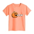 thumbnail image 4 of Gubotare Pumpkin Shirt Toddler Toddler Halloween Shirt Baby Boy Girl Cute Ghost Pumpkin Short Sleeve Tee Size 13-14 (Orange,13-14 Years), 4 of 5