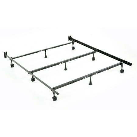 Bed Frame Assembly - Solutions Compact Universal Folding Bed Frame with Tool-Free Assembly, Black Powder Coat Finish, Twin - California King