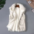 thumbnail image 3 of Women Winter Waistcoat Short Type Faux Fur Turn-down Collar Cardigan Sleeveless Heat Retention Fuzzy Vest Coat Everyday Wear Work School Jacket, 3 of 7
