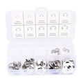 thumbnail image 2 of Snap Rings Kit, 304 Stainless Steel, 10 Different Sizes, E Type Retaining Rings with Plastic Packaging Box, Prevent Parts From Falling Off, 2 of 7
