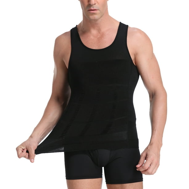 Ilfioreemio Mens Body Shaper Slimming Shirt Compression Vest Elastic