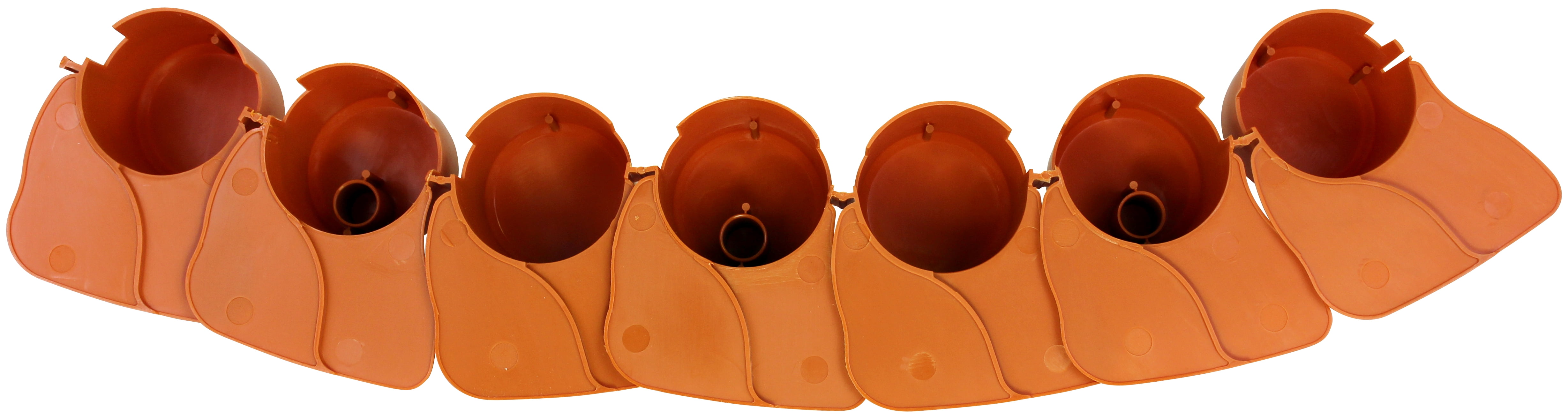Emsco Group 2.5" x 21" Orange Polyethylene Garden Border Edging, 4 Pieces