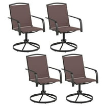 Gymax Patio Swivel Chairs Set of 4 w/ High Back & Round Metal Base for Backyard