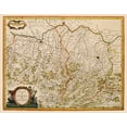thumbnail image 2 of Blaeu 24x20 Black Ornate Wood Framed with Double Matting Museum Art Print Titled - Parma Piacenza Region Italy - Blaeu 1640, 2 of 4