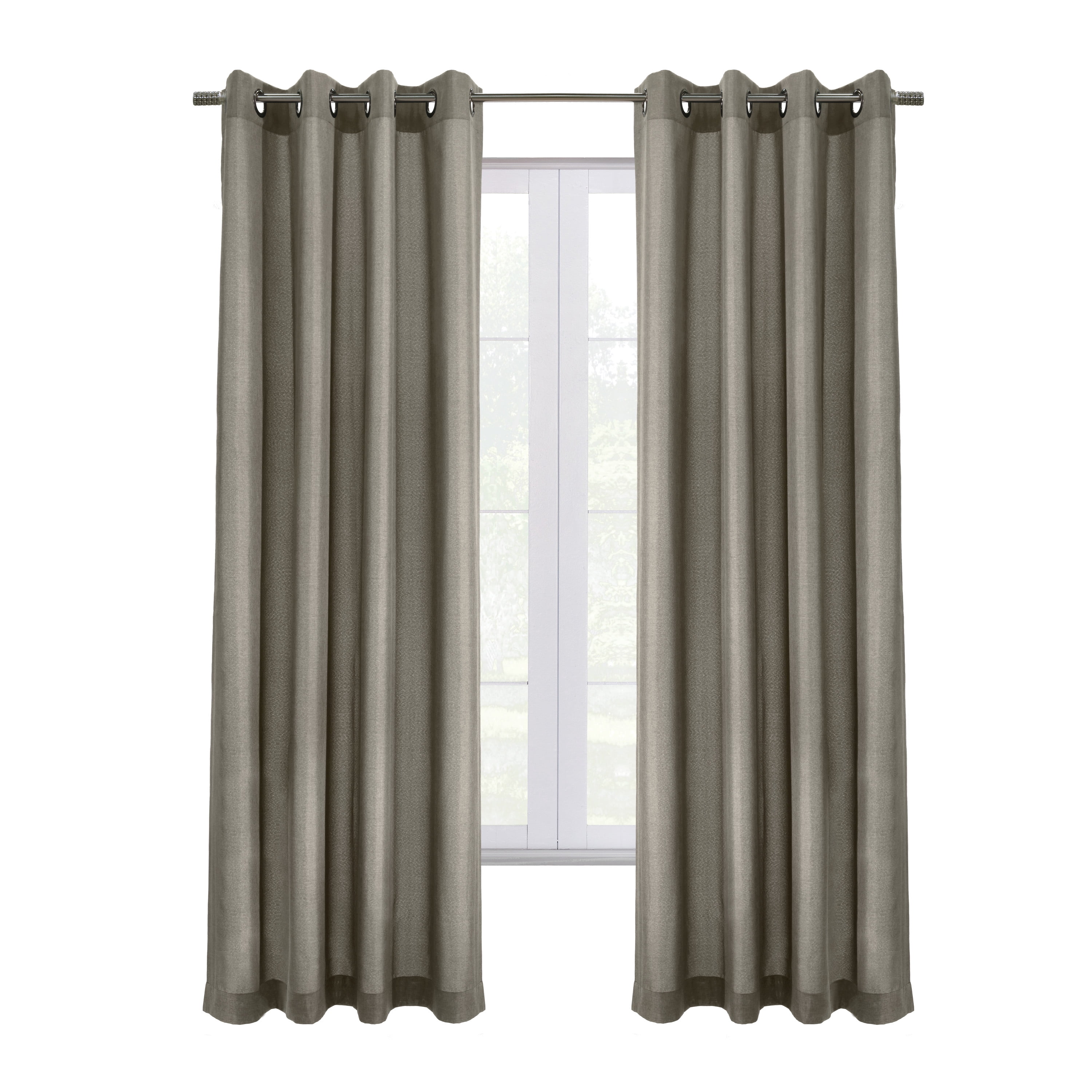 Elba Total Blackout Textured Curtain Panel 52" x 95" in Light Grey