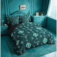 thumbnail image 2 of meiyoeat Rustic Western Aztec 7-Piece King Bedding For Kids,Retro Farmhouse Bull Skull King Bed in a Bag For Boys,Black Reversible, 2 of 7
