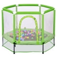 thumbnail image 7 of EUROCO 55" Mini Toddler Trampoline with Ocean Balls, No-Gap Design, Small Round Trampoline for Kids with Upper&Lower Safety Net, 7 of 7