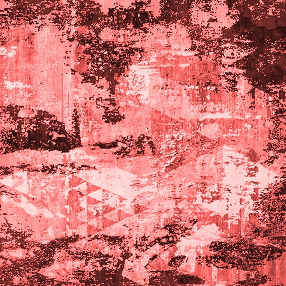 Ahgly Company Indoor Square Oriental Red Industrial Area Rugs, 7' Square