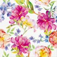 thumbnail image 1 of Ensemble de 6 Grandes Serviettes Orchidées & Pivoines, 1 of 1