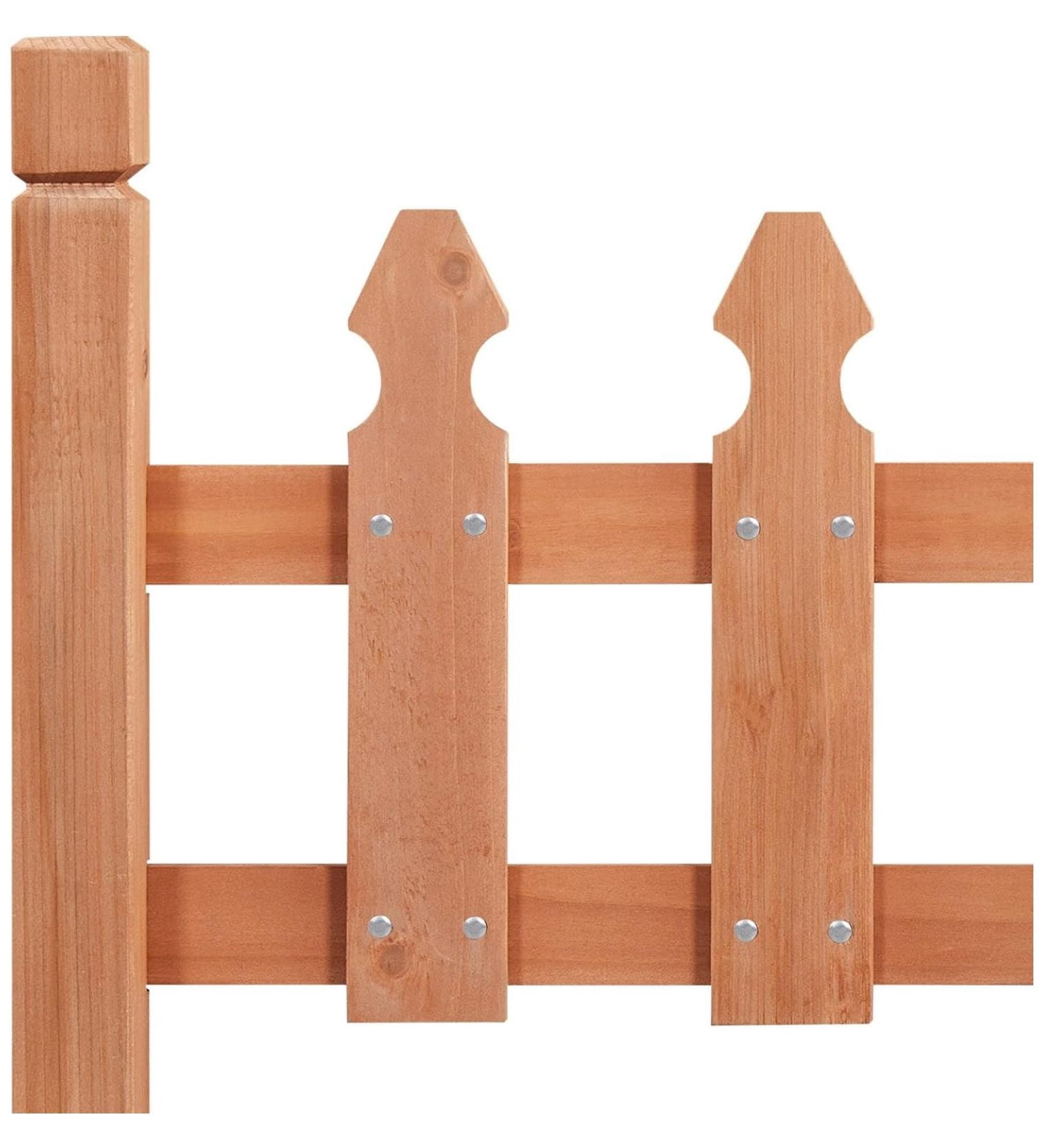 Wood Picket Garden Fence Edging Fencing Garden Yard Border Edging Panels Posts Flower Plants Pool Fences-177.5 in