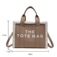 thumbnail image 3 of Bolsa Bolso de mano de invierno, bolso de viaje con letras a la moda, informal, suave para fiesta (caqui) Tmvgtek Para estrenar, 3 of 3