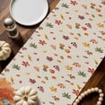 thumbnail image 6 of Fall Table Runner Thanksgiving Pumpkin Gnome Truck Table Runners Berry Autumn Fallen Leaf Linen Cotton Linen Dresser Scarf Kitchen Dining Table Decor for Fall Holiday Party Decor 13x36 Inch, 6 of 9