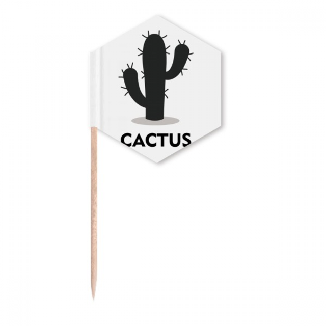 Green Cactus Succulents Outline Toothpick Flags Cupcake Picks Party Celebration