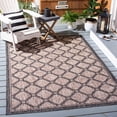thumbnail image 5 of SAFAVIEH Courtyard Fisher Geometric Quatrefoil Indoor/Outdoor Area Rug, 6'7" x 9'6", Natural/Black, 5 of 18