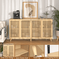 thumbnail image 2 of Lumiinofami 4 Doors Buffet Storage Cabinet, 63" Console Sideboard for Kitchen Dining Room Entryway, Natural, 2 of 8