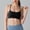 Black, variant on Floleo Women Thin Strap Sports Bra, Yoga Workout Bralette, Scoop Neck Removable Pads, Supportive Low-Impact Back Design Gym Bra (Blue,M)