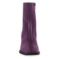 thumbnail image 5 of FSJ Women Fashion Square Closed Toe Metal Chain Heel Ankle Boots Side Zipper Sexy Short Booties Stretch Party Work Dressy Shoes Size 8 Purple, 5 of 5