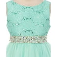 thumbnail image 4 of Baby Girls Dress Wedding Pageant Sleeveless Lace Crystal Rhinestone Tulle Sash Flower Girl Dress Coral L (M3B4K0), 4 of 5