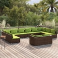thumbnail image 1 of vidaXL Ensemble de Salon de Jardin 12 Pcs avec Coussins Rotin Poly Marron, 1 of 4