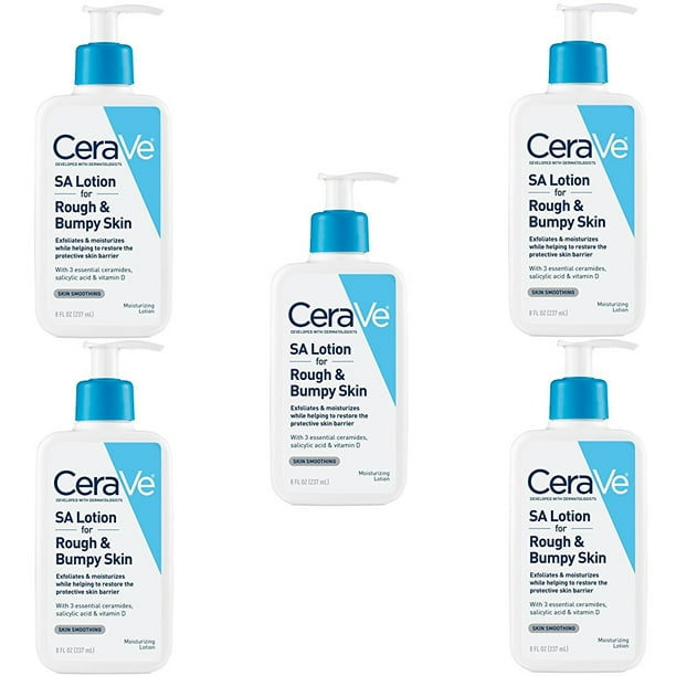 5 Pack Cerave Sa Lotion For Rough Bumpy Skin 8 Ounce Walmart Com Walmart Com