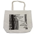 thumbnail image 1 of Black and White Shopping Bag, Abstract Plants with Monochrome Garden Condiment Ornament Cooking, Eco-Friendly Reusable Bag for Groceries Beach and More, 15.5" X 14.5", Cream, by Ambesonne, 1 of 2