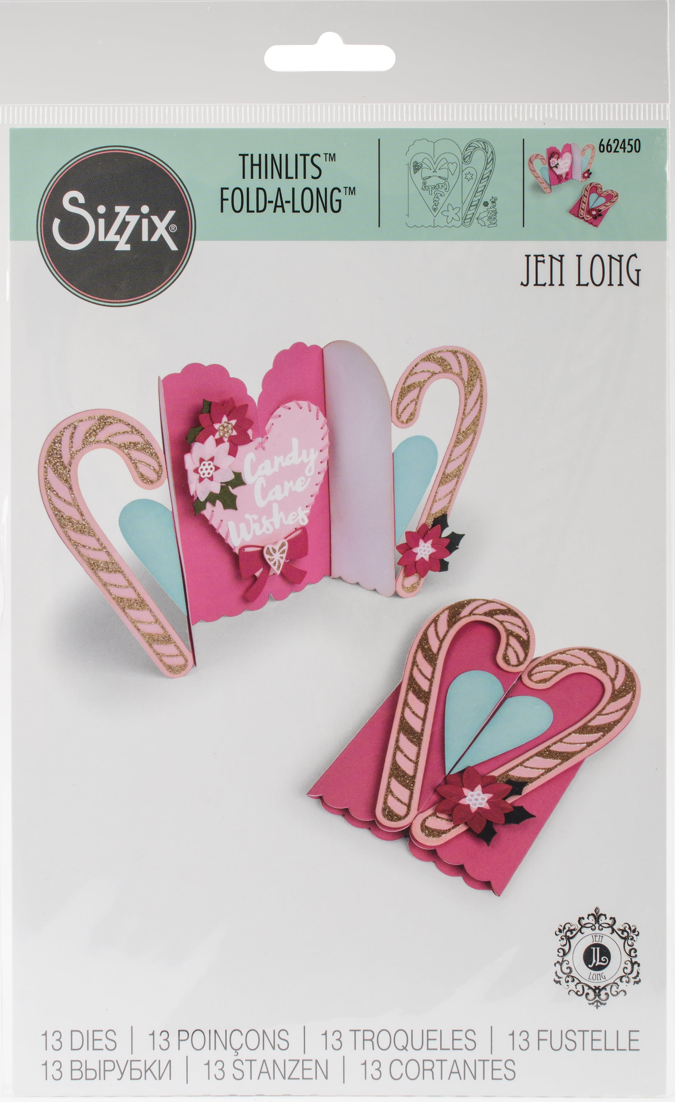 Sizzix Thinlits Dies By Jen Long 11/Pkg Candy Cane FoldAlong