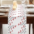 thumbnail image 3 of Table Runners 70 Inches Long Dress Scarves, Red Flowers Farmhouse Coffee/Dining/Kitchen Table Decor, Holiday Table Runner, Modern Minimalism Spring Botanical Floral 13x70 Inch, 3 of 9