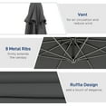 thumbnail image 6 of 10' Cantilever Tilt Offset Patio Umbrella w/ UV & Water Safe Material & Cross Base (Weight Not Included), Gray, 6 of 7