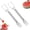 2Pcs, variant on 2-in-1 Stainless Steel Fruit Cutter - Dual Head Design for Fast Cube Cutting & Direct Serving, Ideal for Watermelon, Mango, and Soft Fruits